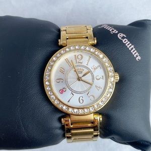 Juicy Couture Women's Luxe Couture Crystal Accented Gold Tone 34mm Watch